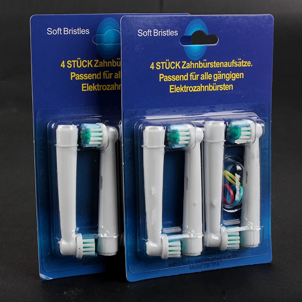 

4pcs/Set Electric Toothbrush Tooth cleaner Heads SB-17A Replacement Soft-bristled POM 4 PCS For Oral B 3D New