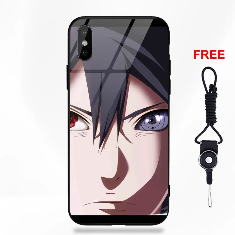 as picture Мультфильм Наруто Саскэ Утиха для Apple iPhone 5 5C 5S SE 6 6 S 7 8 плюс X XS Max XR Мягкий ТПУ чехол+ Закаленное стекло Защитная кожа - Цвет: as picture