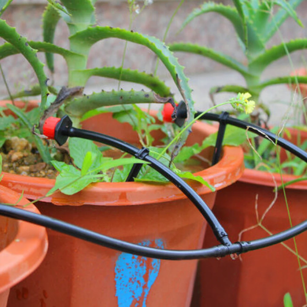 

Garden Irrigation Misting Micro Flow Dripper Drip Head 1/4'' Hose Adjustable Red Dripper Can Use In Garden 10/20/50pcs