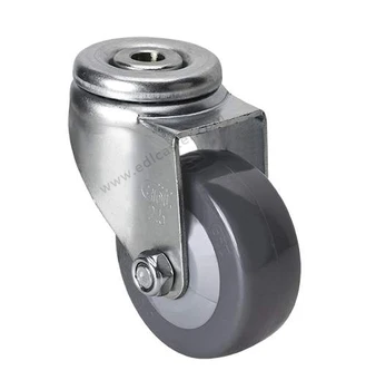 

2PCS EDL Light Duty 2.5 Inch Casters Wheels 70Kg Polyurethane PU Wheels Castors Bolt Hole Swivel Brake Industrial for trolley
