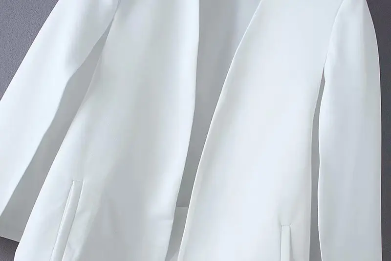 Finest  2019 Women elegant black white color v neck split casual cloak coat office lady wear outwear suit j