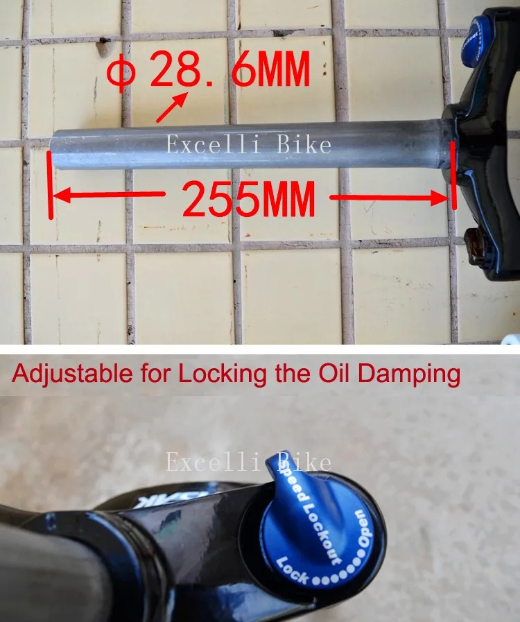 Excelli Locking Suspension Forks Aluminium Alloy Moutain Bike26 27.5 Fork Fat Bicicleta Fork only 2500g Travel 100mm For Disc Brake Bike25