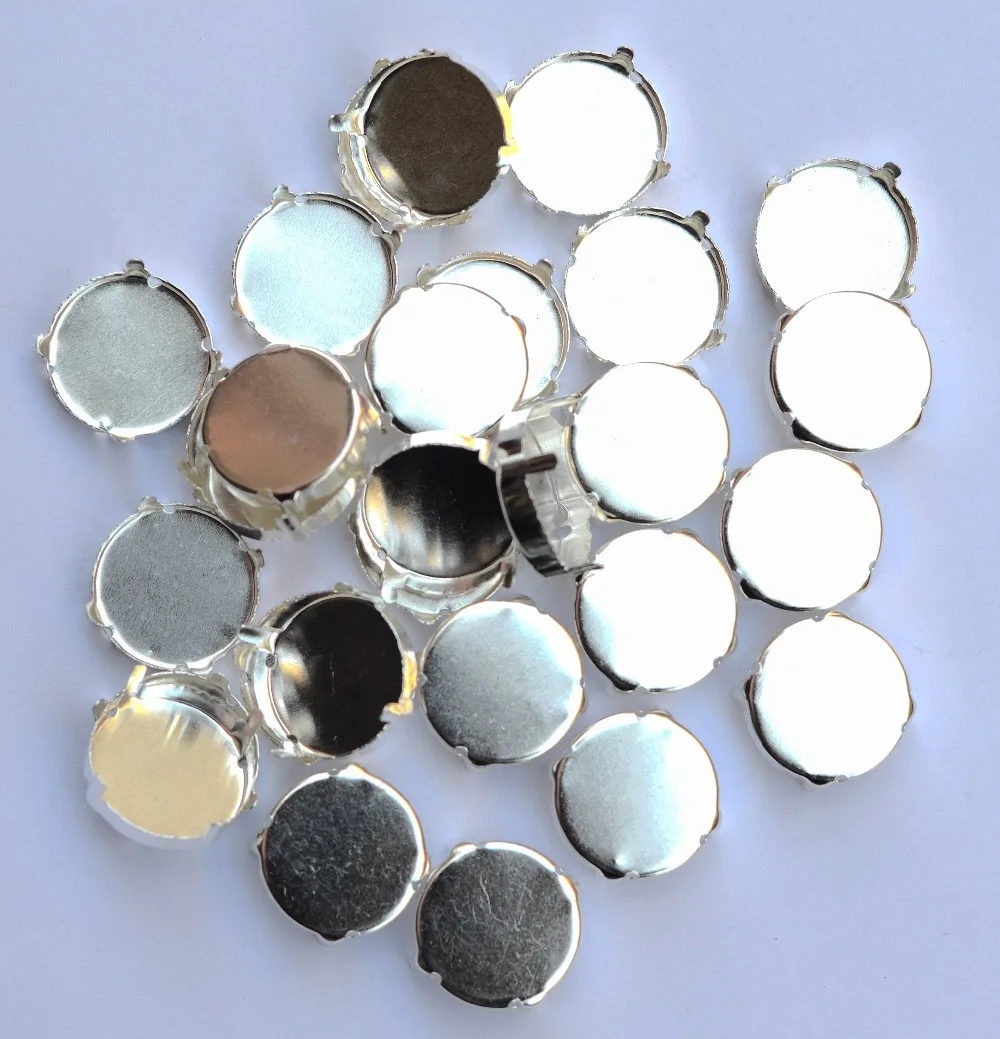 

Silver Color Closed Back Metal Claw Setting for Round Crystal Rhinestone 4 Holes 6mm 8mm 10mm 12mm 14mm 16mm 18mm 20mm 25mm 27mm