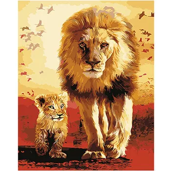 

WONZOM Lion King-DIY Oil Painting By Numbers kit,Acrylic Paint,Canvas Painting, Paint By Numbers 40x50cm