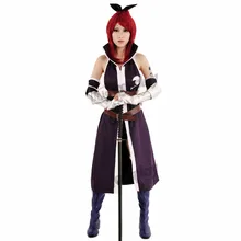 Fairy Tail Anime Erza Scarlet Púrpura Cosplay Disfraces de Halloween Ropa de Fiesta