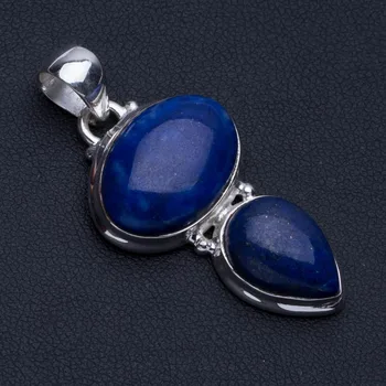 

Natural Lapis Lazuli Punk Style 925 Sterling Silver Pendant 1 3/4" P0460