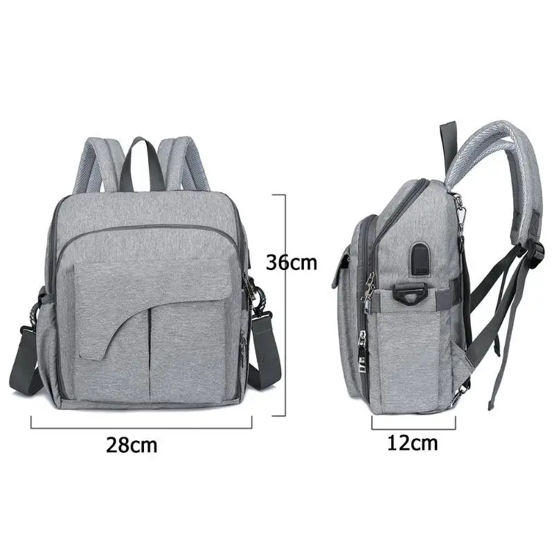 2 в 1, сумка для детских подгузников, детское обеденное сиденье, Складная Водонепроницаемая USB сумка для подгузников для мам, обеденная подушка для сиденья, женский рюкзак для путешествий