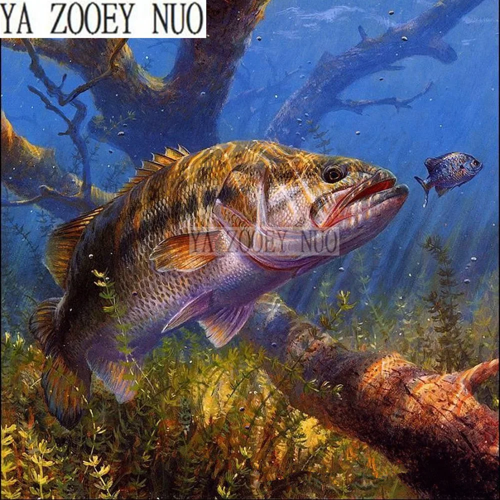 

YA ZOOEY NUO 3D Diamond Painting Cross Stitch Crystal Needlework Diamond Embroidery The fish in the sea Full Diamond Decor KL562