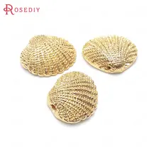 36917) 10 шт. 13x11 мм 24K золото цвет латунь подвеска в виде ракушки Подвески Высокое качество Diy ювелирных изделий Аксессуары оптом