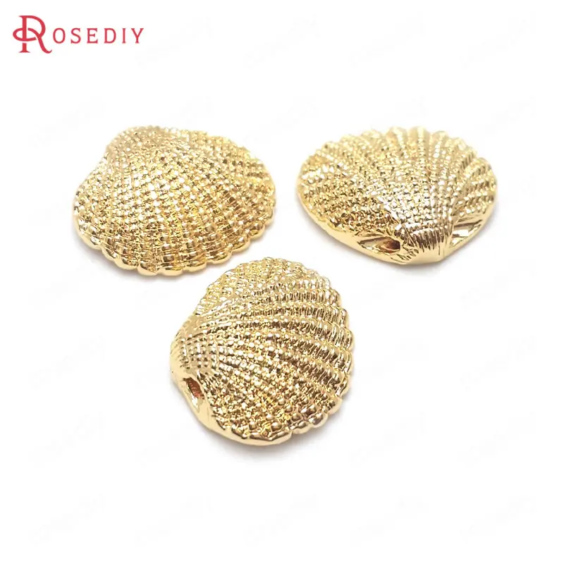 

(36917)10PCS 13x11MM 24K Gold Color Brass Shell Charms Pendants High Quality Diy Jewelry Findings Accessories wholesale