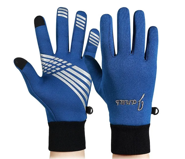 Высокое качество! Мужские и женские теплые футбольные перчатки JANUS уличные Верховые перчатки, перчатки с сенсорным экраном - Цвет: Blue