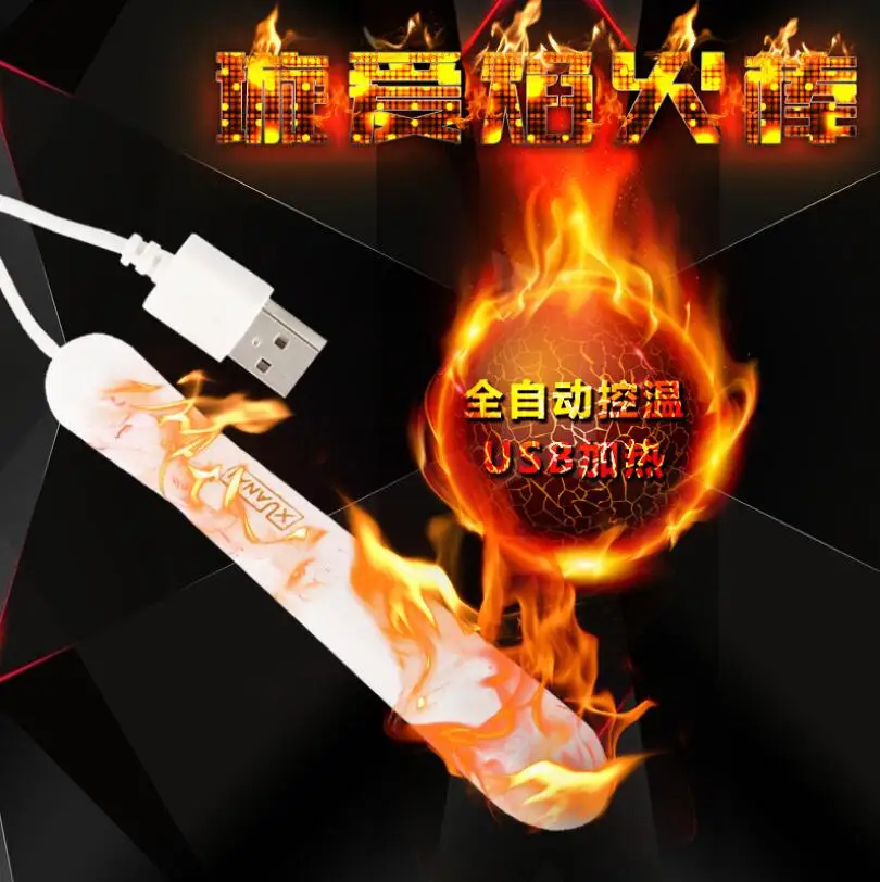 Brand New LED Flashing Fireproof Heating Rod of Male Masturbator Vagina and font b Sex b