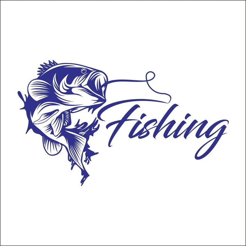 DCTAL Fishing Sticker Logo Name clever Fish Decal Angling Posters Vinyl Wall Decals Pegatina Quadro Parede Decor Mural DECALS