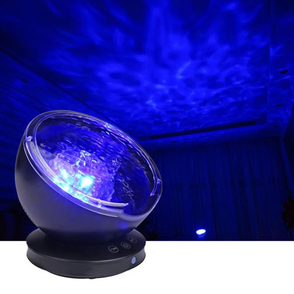 Креативный проектор с волной океана, светодиодный ночник, 7 цветов, Лампа для проектора, ночная иллюзия, свет для детей