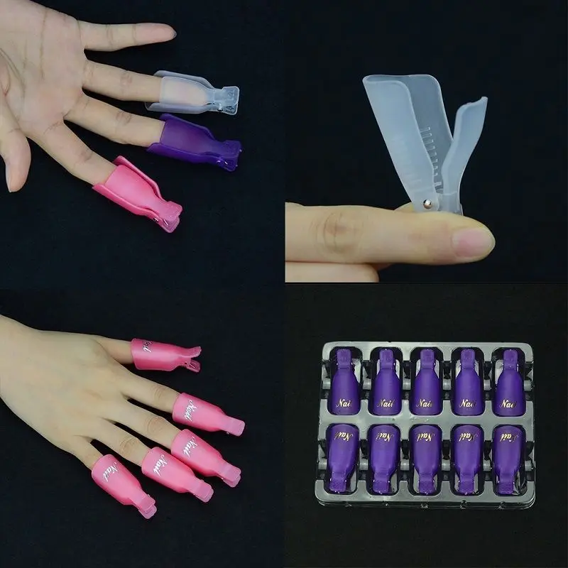 

HNM 10PCS/lot Nail Art Tool Acrylic UV Gel Nail Polish Remover Soaker Clip Cap Wrap Wearable Soaker Wrap Cleaner Nail Clip Caps