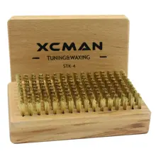 XCMAN Ski Snowboard Nordic Waxing Brush With Nature Beech Wood and Premium Bristle,Brass Nylon,Horsehiar