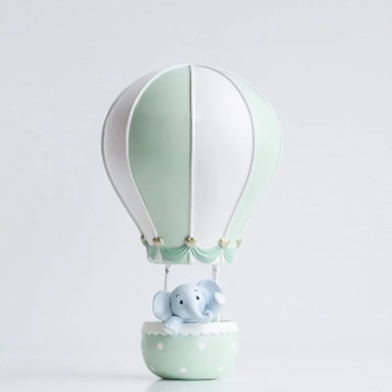 European Style Lifelike Hot Air Balloon Rabbit Elephant Resin Craftwork Decorations Creative Bedroo - 33023303620