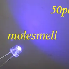 50 шт./партия! 5 мм соломенная шляпа фиолетовый светодиодный 5 мм светоизлучающий диод 5 ММ strawhat uv/фиолетовый светодиодный Большой/широкоугольный светодиод