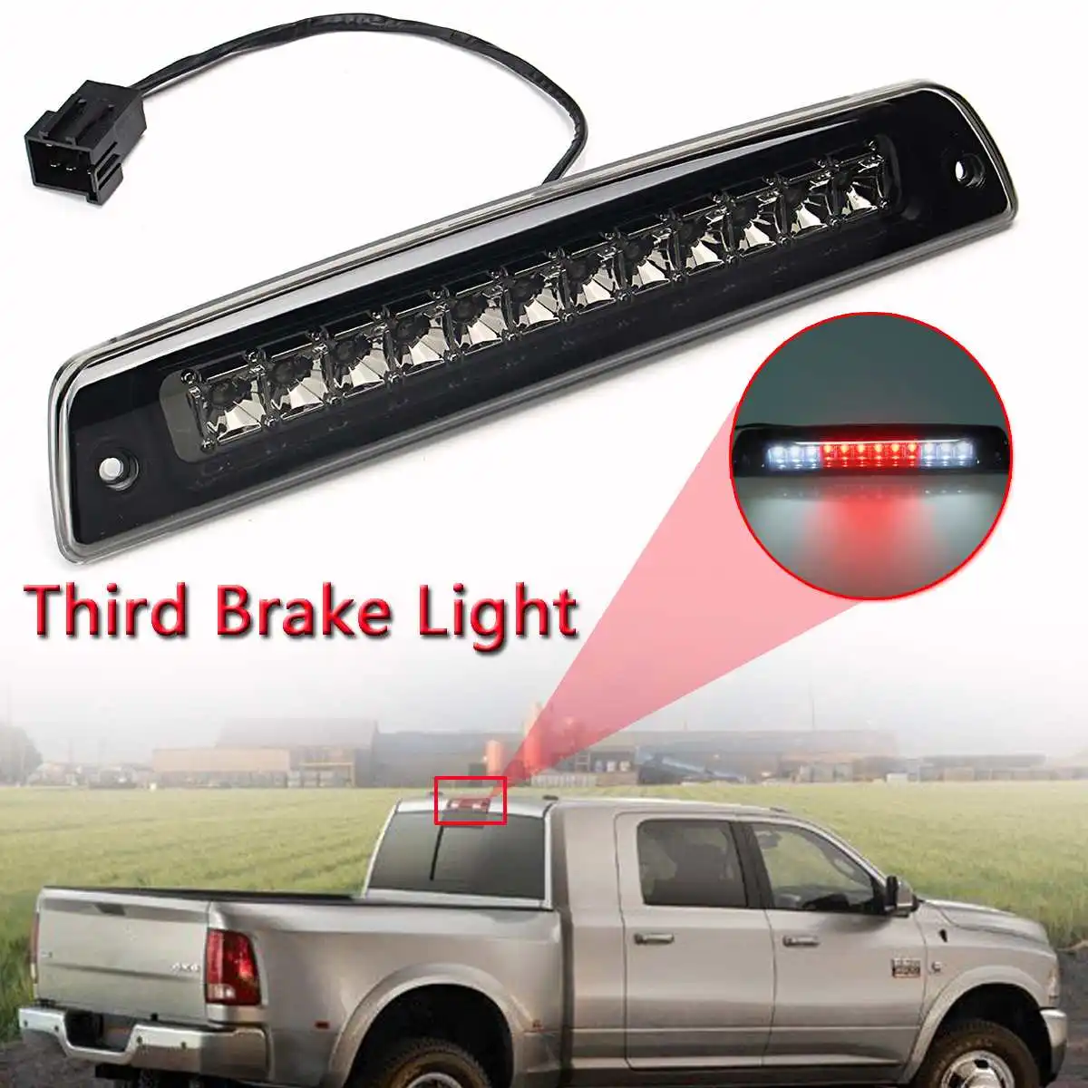 3RD BRAKE LIGHT SMOKE 1994-2001 DODGE RAM 1500 2500 3500 TAIL LIGHTS DARK SMOKE