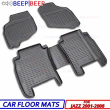 Для Honda Jazz 2001-2008 автомобильные Затопленные коврики ковры Авто Пол пылезащитный нескользящий автомобильный Стайлинг Защита интерьера