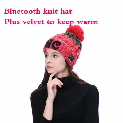 Bluetooth V4.2 плюс бархатная вязаная шапка наушники популярная теплая гарнитура