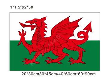 

KAFNIK,free shipping 20*30cm/30*45cm/40*60cm/60*90cm small flags Wales Flag for Countries World Event Decorative Flags
