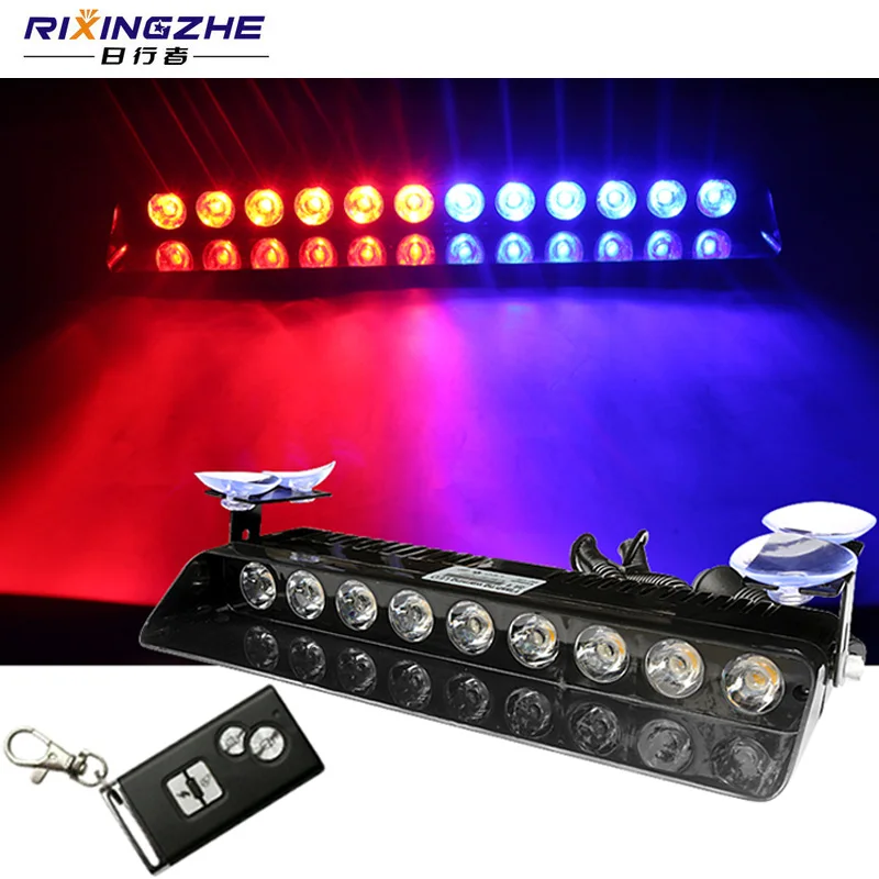 

RXZ Remote control Police Light strobe Flasher warning light 9 12 LED Car Truck Emergency Day Running Flash Led strobe light