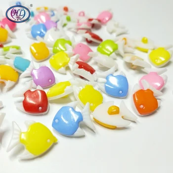 

HL 18x15mm 50/100PCS Mix Color Fish Shank Plastic Buttons Children's Garment Sewing Accessories DIY Crafts