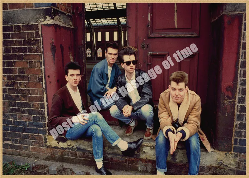 Ностальгический рок The Smiths с фото группы старая бумага плакат армейский вентилятор гостиная художественные изделия для стен стикер бар дизайн - Цвет: Зеленый