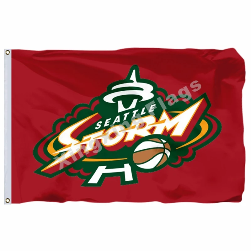 Seattle Storm Flag 3ft X 5ft Polyester WNBA Seattle Storm Banner Flying Size 4 No.4 144* 96cm