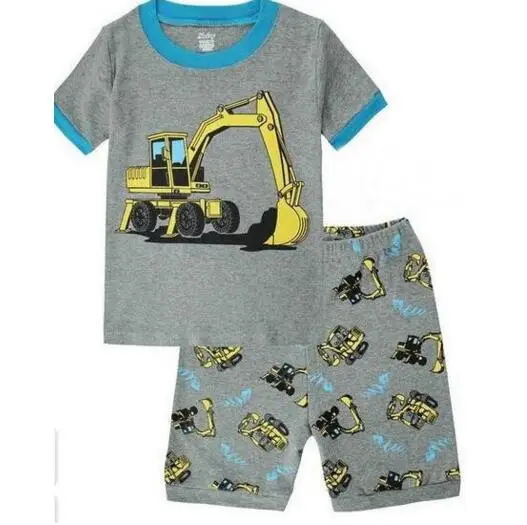 В розницу! Летние детские удобные пижамы с героями мультфильмов, комплекты одежды футболка с короткими рукавами для мальчиков и девочек+ штаны, костюм для маленьких детей - Цвет: picture1