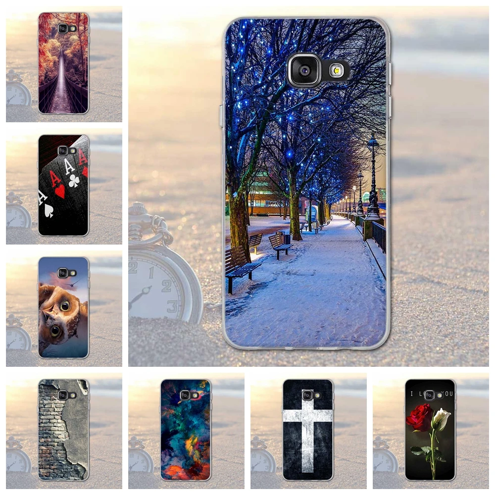 Beste Voor Samsung Galaxy A3 2016 A310 A310F Dier Landschap Stad Patroon Rubber TPU Soft Phone Cover Case Voor Samsung A3 2016 Fundas