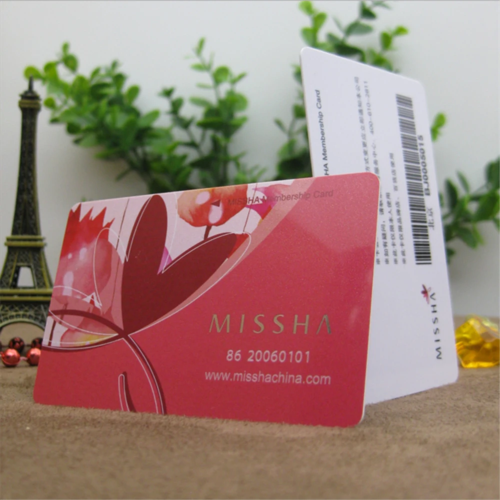 

50Pcs 85.5*54*0.76mm Wholesale custom plastic magnetic stripe membership card with barcode and business card number fashion