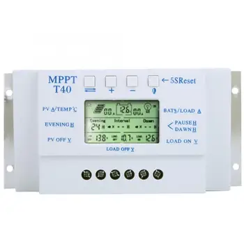 

T40 MPPT 12V 24V Auto 40A Solar Charge Controller Regulator LCD Display for Street Light System