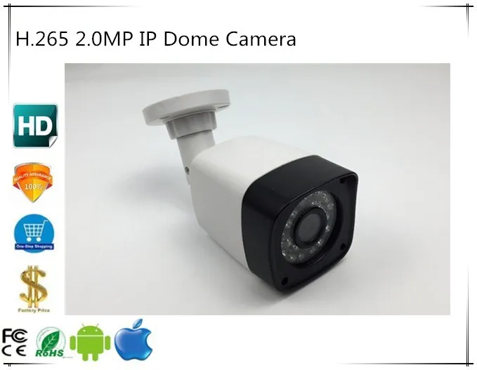 

1080P H.265 2.0MP IP Dome Camera 1920*1080 Infrared NightVision IRC IP65 Outdoor Onvif CMS XMEYE Audio 48V PoE P2P Cloud
