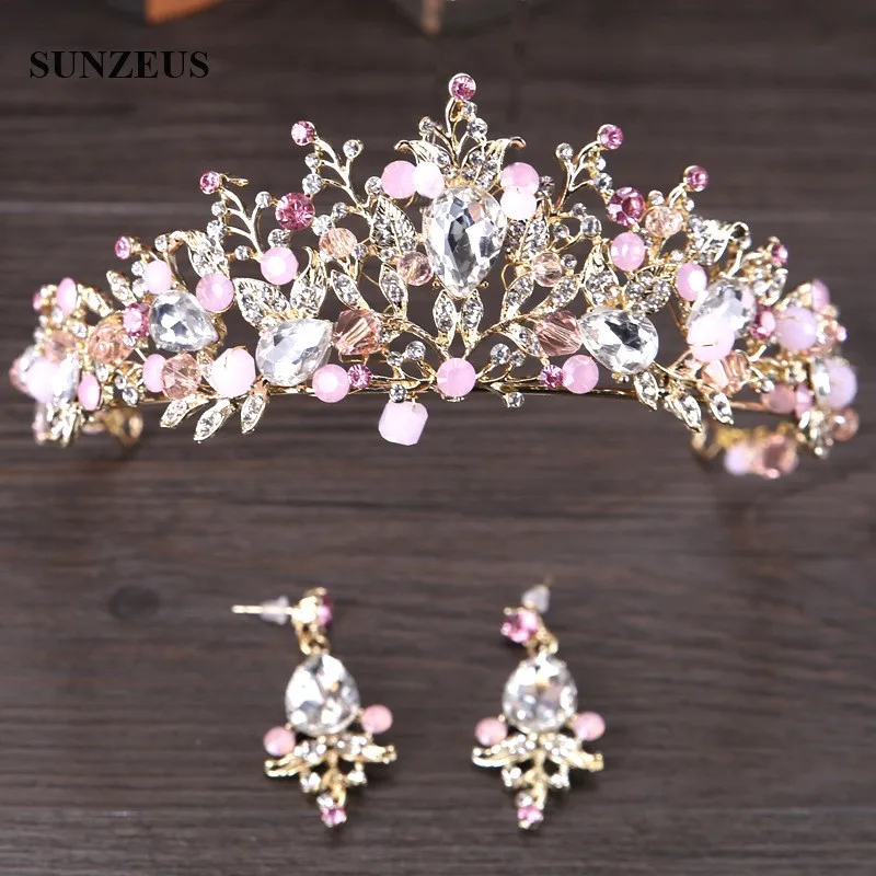Headband Pink Jewelry Tiara Hair Accessories Wedding Adorno Pelo Novia SQ0257
