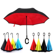Открытый зонтик для кемпинга для мужчин и женщин автоматический открытый перевернутый обратный автомобильный зонтик для защиты от ветра двухслойный обратный открытие Umbrel