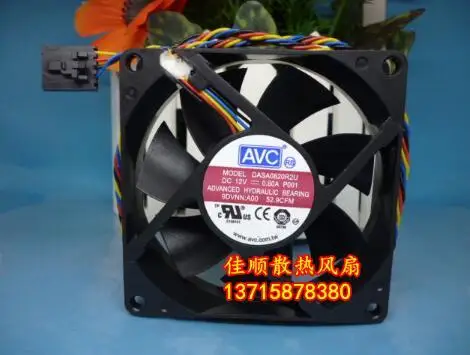 

AVC DASA0820R2U P001 80*80*20mm 12V 0.60A 4-wire PWM Temperature Control Cooling Fan