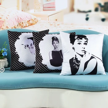 

Audrey Hepburn Home Decor cushion Linen cotton pillow sofa cushions decorative Throw Pillow free shipping