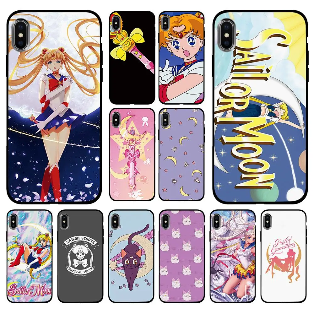 Красивый мягкий чехол из ТПУ Saior Moon для Apple iPhone 6 6S 7 8 Plus 5 5S SE X XS MAX XR силиконовые