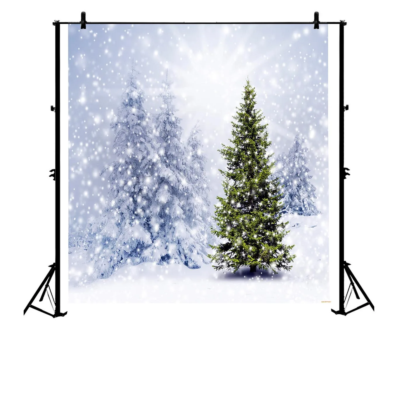 

5x7ft Christmas Tree Pine Forest Snow Bokeh Polyester Photo Background Portrait Backdrop