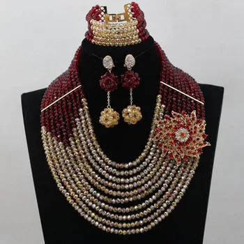 

Amazing African Beaded Jewelry Costume African Jewelry Sets New Handmade Wholesale Free Shipping hx226