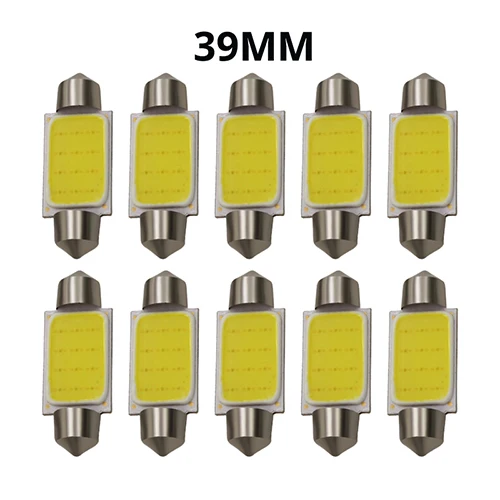 10 шт. 31 мм 36 мм/39 мм/41/42 мм C5W светодиодный COB 12 Чипы SMD лампы автомобиля гирлянда светильник авто интерьер купола светильник лампы 12V белого цвета - Испускаемый цвет: 39MM