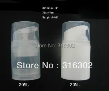 

20 x 30ml White Clear Airless Pump Lotion Bottle 1oz PP Airless Bottle 30cc Airless Container Cosmetic Packaging