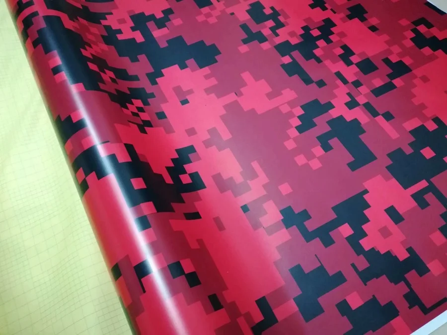 red digital printed camo vinyl car wrapping film  car sticker foil (4)