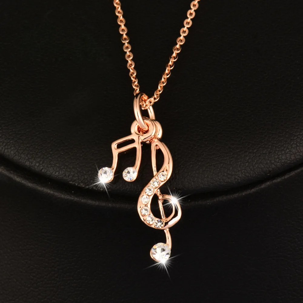 SINLEERY, трендовая подвеска с музыкальными нотами, женское ожерелье, розовое золото, серебро, цепочка, массивное ювелирное изделие, подарки Xl488 SSB