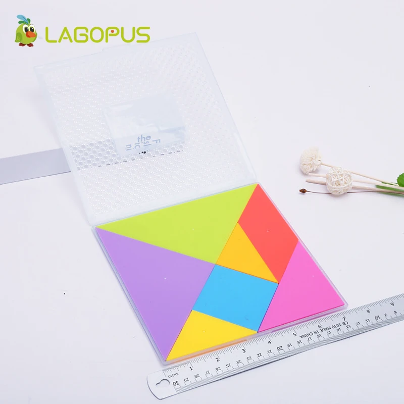 lagopus Tangram 7 Pieces Jigsaw Puzzle Toys for Children Colorful Square IQ Game Brain Teaser Intelligent Educational Toys
