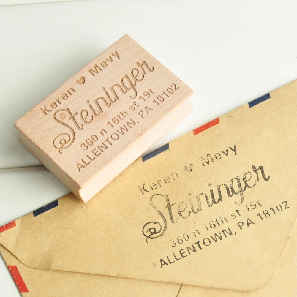  Custom Stamp-Return Address Stamp Brush Calligraphy Wedding Stamp Invitation Stamp - 32836730964