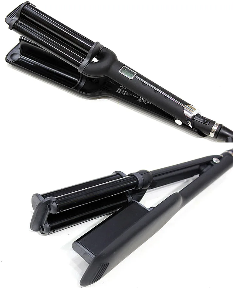 High Quality Triple Barrel Wave Curlers Hair Curlers Wave Spring Ceramic Curling Iron brazilian body wave Big deep wave Curler (3)