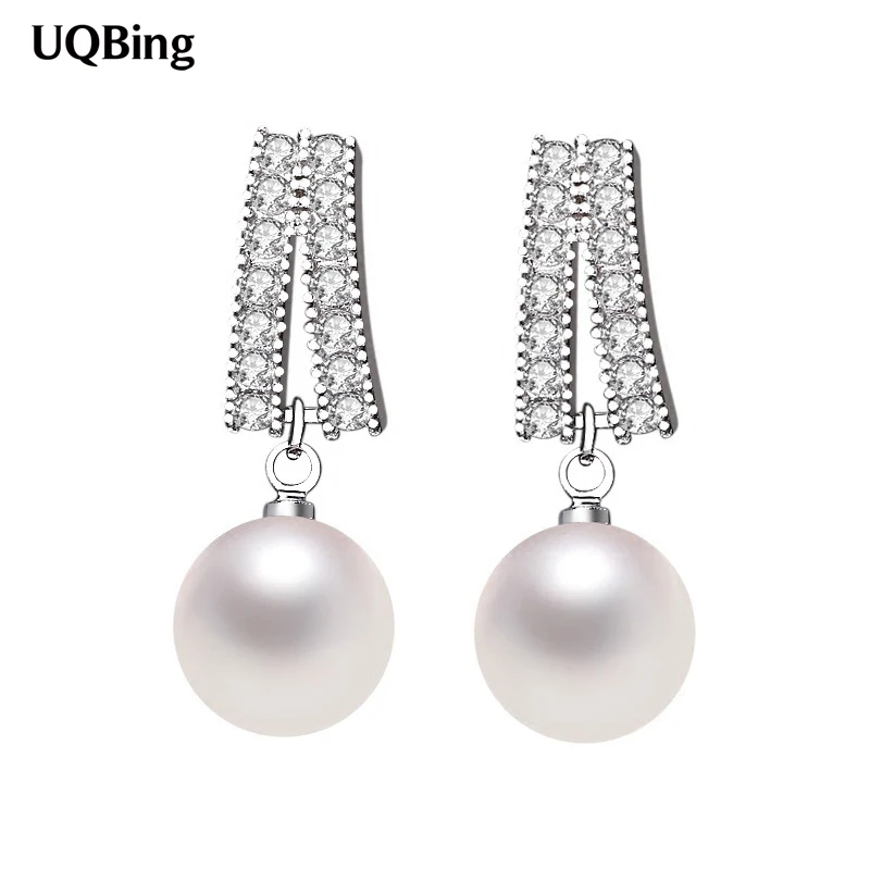 

2018 New Design 925 Sterling Silver Rhinestone With Pearl Stud Earrings For Women Free Shipping Brincos